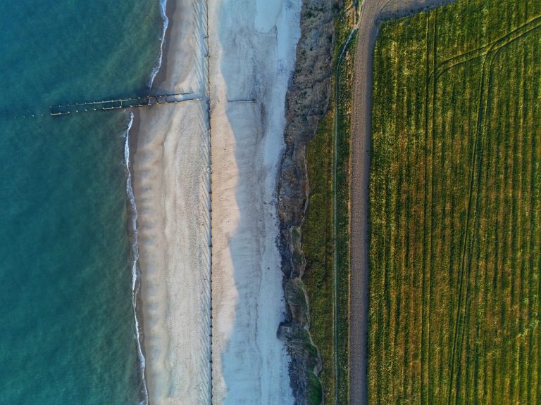 Aerial view of coast line